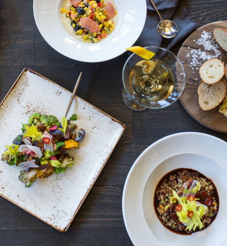 Roasted Cauliflower, Arroz con Leche and Spiced Pork Belly served at Prado (Photo Credit: Isabel Byfield/AZLatinos.com)